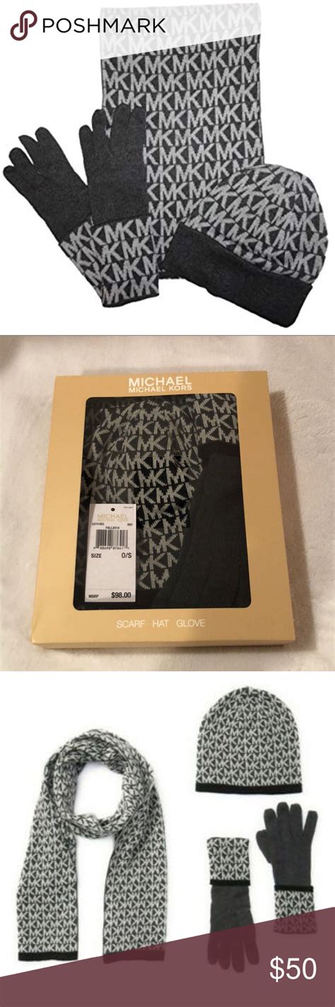 michael kors scarf gloves and hat set